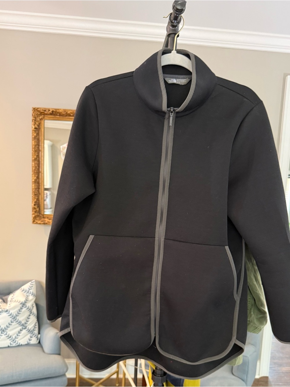 The North Face Black Lightweight Zip Jacket with Gray Trim